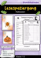 Vorschau - Arbeitsblätter - Lesespaziergang Halloween - Lesen lernen - Deckblatt
