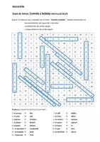 Vorschau - Interaktives Material - Wortsuchrätsel Spanisch: Comida y bebida / Essen & Trinken (mit Lösung) - Seite 1