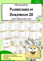 Vorschau - Stationenlernen - Rechenkartei - Addition im Zahlenraum 20 ohne Überschreitungen - Freiarbeit - Stationenlernen - Deckblatt