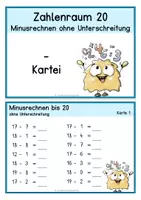 Vorschau - Stationenlernen - Rechenkartei - Subtraktion im Zahlenraum 20 ohne Unterschreitung - Freiarbeit - Stationenlernen - Seite 2