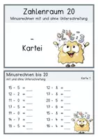 Vorschau - Stationenlernen - Rechenkartei - Subtraktion im Zahlenraum 20 mit und ohne Unterschreitung - Freiarbeit - Stationenlernen - Seite 2