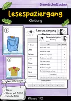 Vorschau - Arbeitsblätter - Lesespaziergang Kleidung - Lesen lernen - Deckblatt
