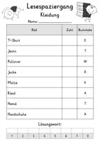 Vorschau - Arbeitsblätter - Lesespaziergang Kleidung - Lesen lernen - Seite 3