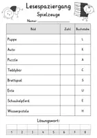 Vorschau - Arbeitsblätter - Lesespaziergang Spielzeuge - Lesen lernen - Seite 3