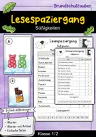 Vorschau - Arbeitsblätter - Lesespaziergang Süßigkeiten - Lesen lernen - Deckblatt