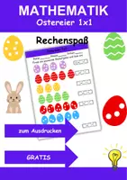 Vorschau - Arbeitsblätter - GRATIS Osterrechnen 1x1 Ostereier - Multiplikation Grundschule Ostern ein mal eins Klasse 3 & 4 - Deckblatt