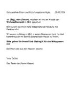 Vorschau - Anderer Materialtyp - Vorlagen für Elternbriefe U-Fahrt und mehr - Seite 1