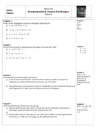 Vorschau - Arbeitsblätter - AB Kompetenzcheck - Lineare Gleichungen - Deckblatt