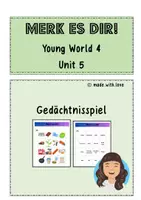 Vorschau - Spiele - Gedächtnisspiel (Merk es dir) passend zu Young World 4, Unit 5 - Deckblatt