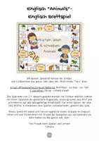 Vorschau - Spiele - Englisch Brettspiel - Englisch Animals | Englisch Anfangsunterricht | warm up Englisch | Vokabelspiele - Seite 1