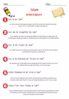 Vorschau - Arbeitsblätter - Islam 3. Klasse 4.Klasse Grundschule DaZ Arbeitsblatt mit Loesungen - Seite 2