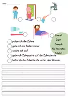 Vorschau - Arbeitsblätter - Ablauf, Ablaufbeschreibung Zähne putzen - Seite 1