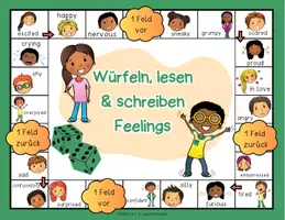 Vorschau - Spiele - Englisch Brettspiel - Englisch Feelings | Englisch Anfangsunterricht | warm up Englisch | Emotions and Feelings | Emotionen | Feelings Grundschule - Seite 3