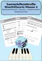 Vorschau - Test - Lernzielkontrolle Musiktheorie Klasse 5 - Seite 1