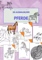 Vorschau - Arbeitsblätter - 28 PFERD Ausmalbilder ab 1. Klasse (+ Schreibanlass) - Deckblatt