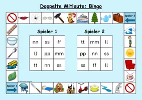 Vorschau - Spiele - Rechtschreibung: Doppelte Mitlaute - Bingo - Seite 2