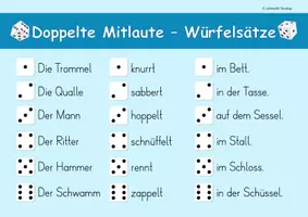 Vorschau - Spiele - Rechtschreibung: Doppelte Mitlaute - Würfelsätze - Seite 2