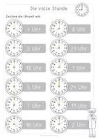 Vorschau - Anderer Materialtyp - Uhrzeit – Volle Stunden (doppelseitige KV inkl. Lösung) - Seite 3