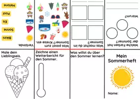 Vorschau - Arbeitsblätter - Faltheft zum Sommer | Klasse 1 und 2 - Deckblatt