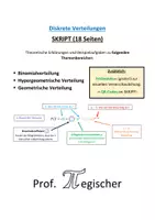 Vorschau - Unterrichtsreihen - SKRIPT: Diskrete Verteilungen (mit Lösungen & PowerPoint) - Deckblatt