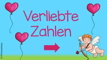 Vorschau - Präsentationen/Tafelbilder - Interaktive Rechenspur "Herzchen rechnen" verliebte Zahlen ZR10 - Deckblatt
