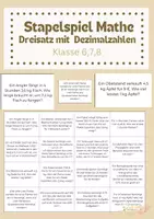 Vorschau - Spiele - Stapelspiel Dreisatz mit Dezimalzahlen - Deckblatt