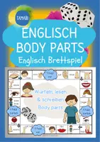 Vorschau - Spiele - Englisch Brettspiel - Englisch Body parts | Englisch Anfangsunterricht | warm up Englisch | Englisch Körperteile | Body parts Englisch Grundschule - Deckblatt