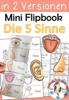 Vorschau - Arbeitsblätter - Die 5 Sinne - Mini Flipbook Bastelvorlage - Deckblatt