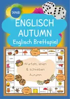 Vorschau - Spiele - Englisch Brettspiel - Englisch Autumn | Englisch Anfangsunterricht | warm up Englisch | Vokabelspiele | Englisch Herbst - Deckblatt