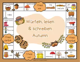 Vorschau - Spiele - Englisch Brettspiel - Englisch Autumn | Englisch Anfangsunterricht | warm up Englisch | Vokabelspiele | Englisch Herbst - Seite 3