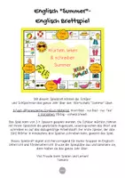 Vorschau - Spiele - Englisch Brettspiel - Englisch Summer | Englisch Anfangsunterricht | warm up Englisch | Vokabelspiele | Englisch Summer Grundschule - Seite 1