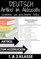 Vorschau - Arbeitsblätter - Bestimmter Unbestimmter Artikel Klasse 1 Klasse 2 Politik Deutsch Arbeitsblatt - Deckblatt