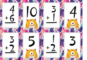 Προεπισκόπηση - Flashcards - Κάρτες πρόσθεσης για αθροίσματα μέχρι το 20 - Σελίδα 1