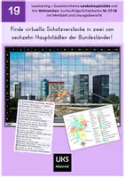 Vorschau - Arbeitsblätter - Virtuelle Schatzverstecke in Landeshauptstädten - Deckblatt