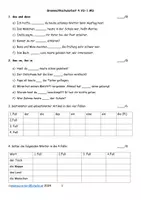 Vorschau - Arbeitsblätter - Grammatik-Schularbeit 1.MS/AHS bzw. 4. VS - Deckblatt