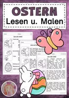 Vorschau - Arbeitsblätter - Lesen und Malen Ostern - Deckblatt