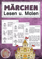 Vorschau - Arbeitsblätter - Lesen und Malen Märchen - Deckblatt