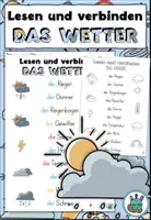 Vorschau - Arbeitsblätter - Lesen und verbinden "Das Wetter" DaZ / DaF / Deutsch - Deckblatt