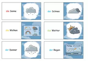 Vorschau - Arbeitsblätter - Domino "Das Wetter" mit Arbeitsblatt - DaZ / DaF / Deutsch - Seite 2