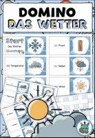 Vorschau - Arbeitsblätter - Domino "Das Wetter" mit Arbeitsblatt - DaZ / DaF / Deutsch - Deckblatt