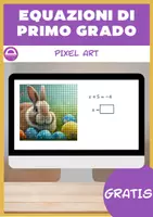 anteprima - Esercizi - GRATIS | Semplici equazioni di primo grado Pixel Art Pasqua - Pagina di copertina