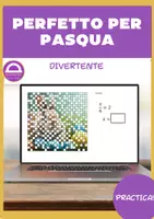 anteprima - Esercizi - GRATIS | Semplici equazioni di primo grado Pixel Art Pasqua - Pagina 1
