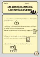 Vorschau - Arbeitsblätter - Die gesunde Ernährung - Lebensmittelgruppen - Deckblatt