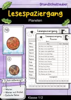 Vorschau - Arbeitsblätter - Lesespaziergang Planeten - Lesen lernen - Deckblatt
