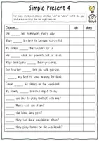Vorschau - Arbeitsblätter - Simple Present Arbeitsblatt 4 (do or does) - Seite 1