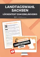 Vorschau - Arbeitsblätter - Lückentext mit Erklärvideo: Landtagswahl Sachsen 2024 - Deckblatt