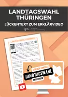 Vorschau - Arbeitsblätter - Lückentext mit Erklävideo: Landtagswahl Thüringen 2024 - Deckblatt