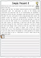Vorschau - Arbeitsblätter - Simple Present Arbeitsblatt 8 (writing a story 3) - Seite 1