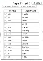 Vorschau - Arbeitsblätter - Simple Present Arbeitsblatt 9 (fill the table) - Seite 2