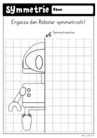 Vorschau - Arbeitsblätter - Roboter symmetrisch ergänzen - Seite 2